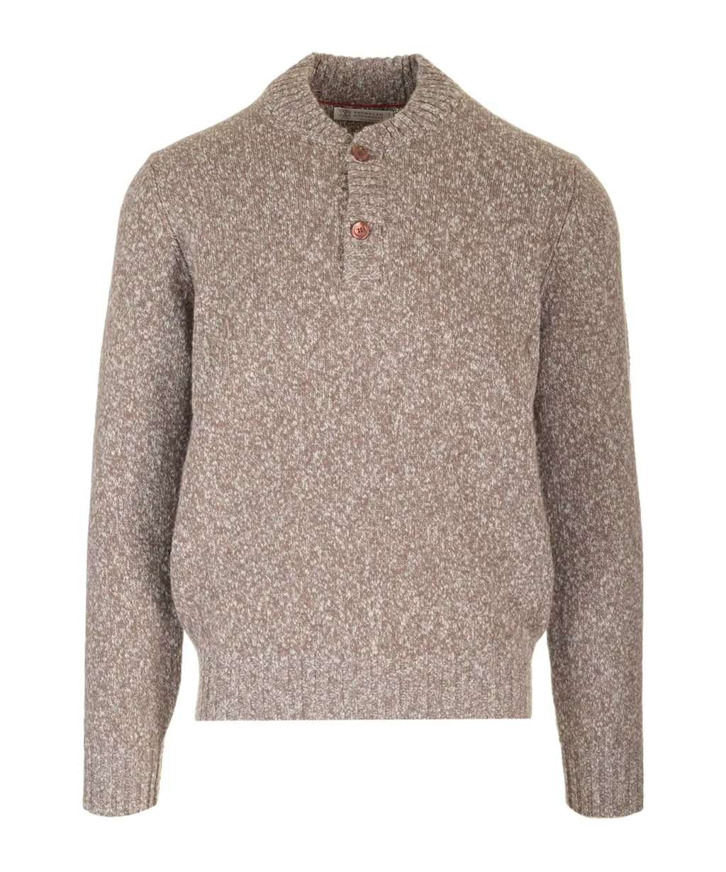 MÉLange-Effect Long-Sleeved Knitted Jumper