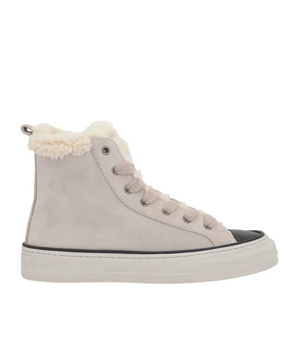 Jewelled Toe Mid-Top Sneakers