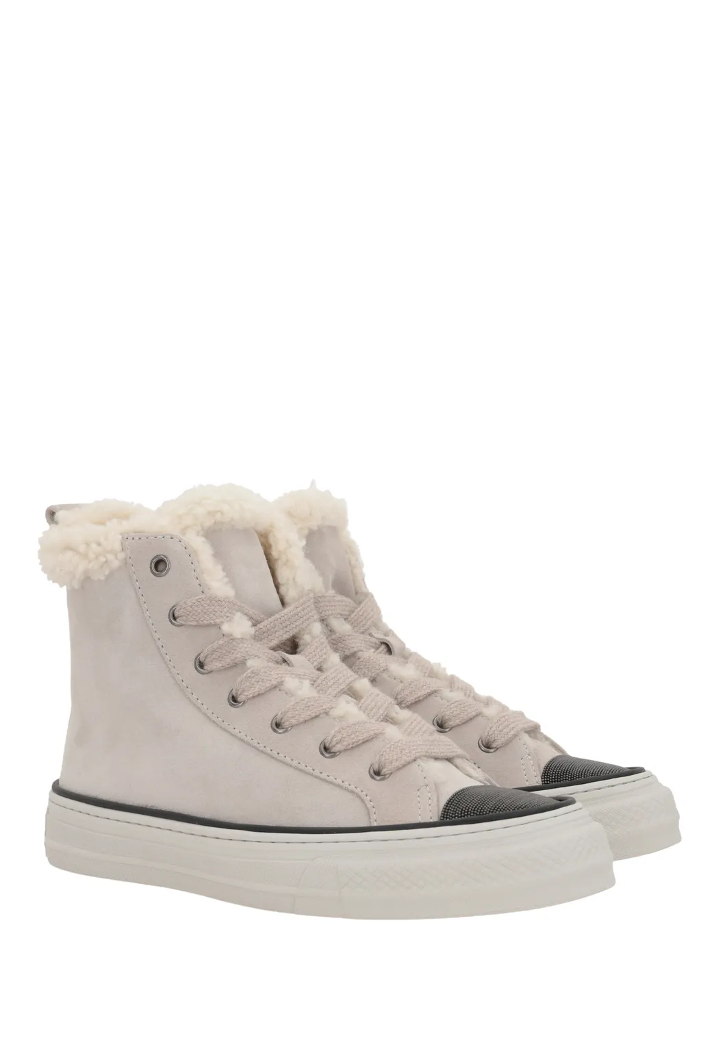 Jewelled Toe Mid-Top Sneakers