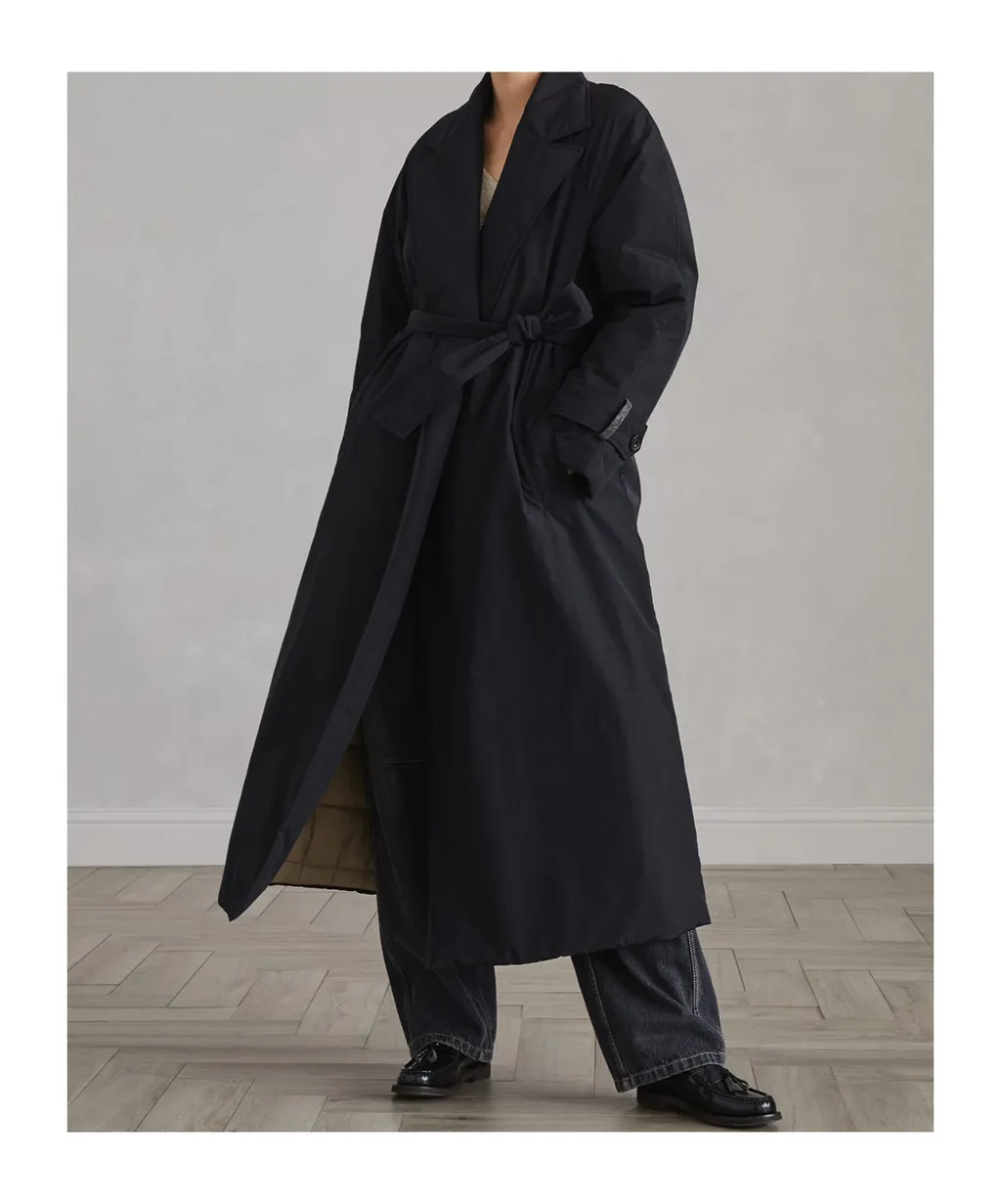 Long Belted Down Coat