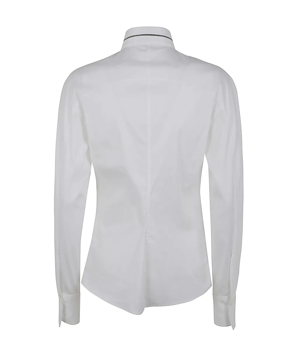Monili-Detail Poplin Shirt