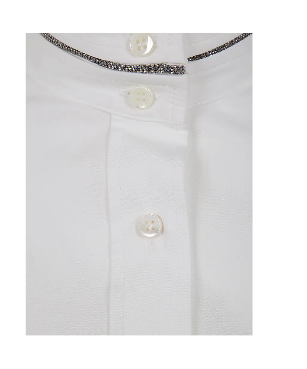 Monili-Detail Poplin Shirt