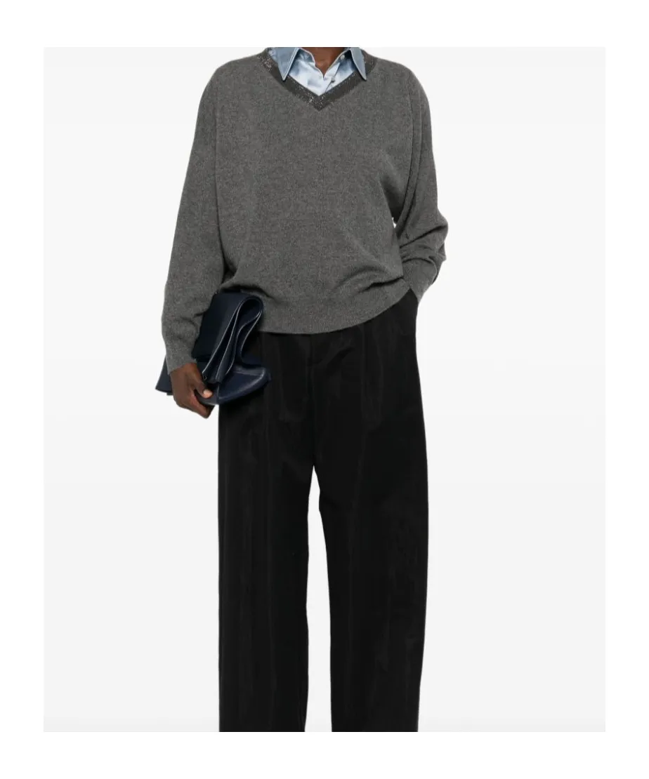 V-Neck Embellished Jumper