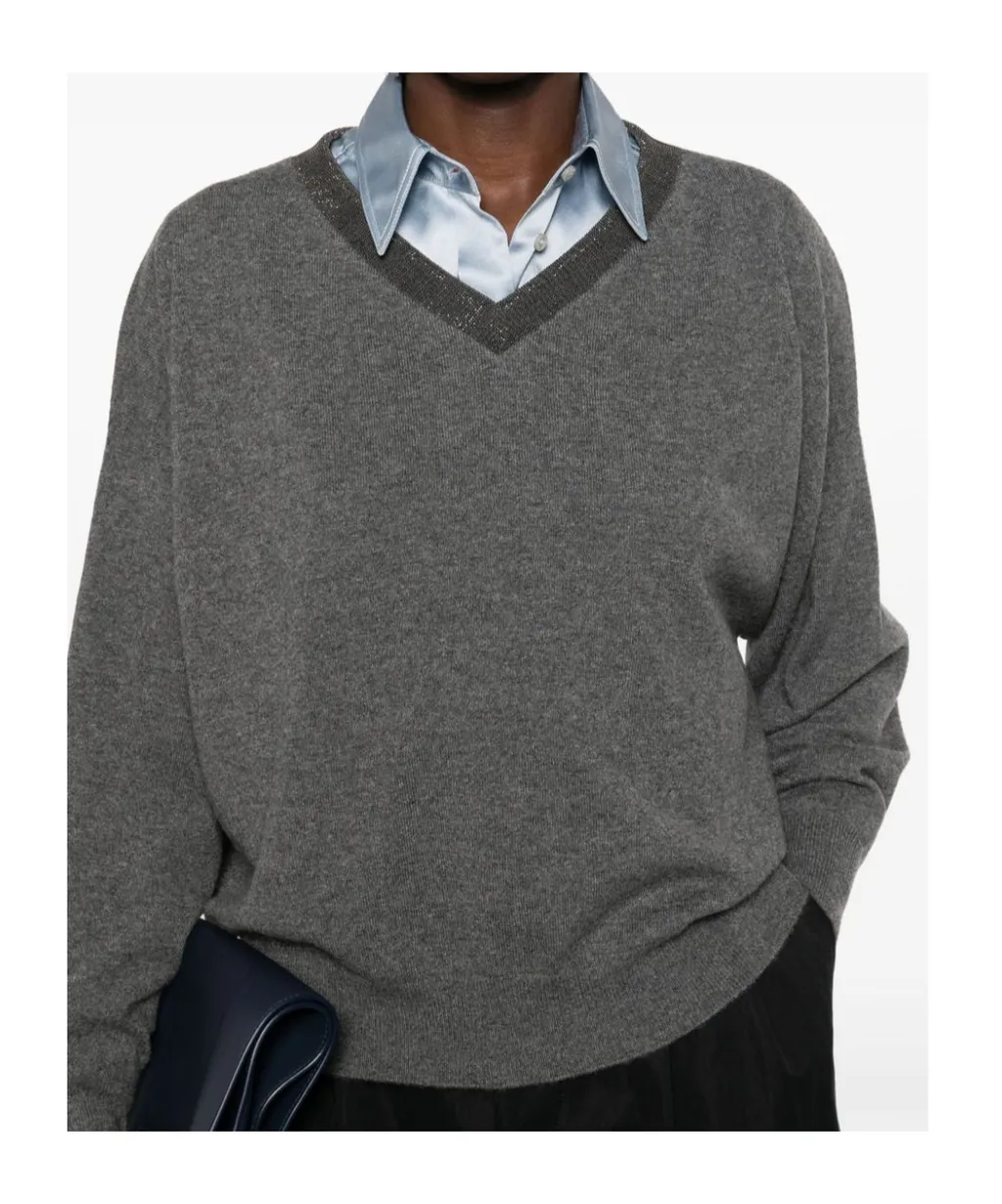 V-Neck Embellished Jumper