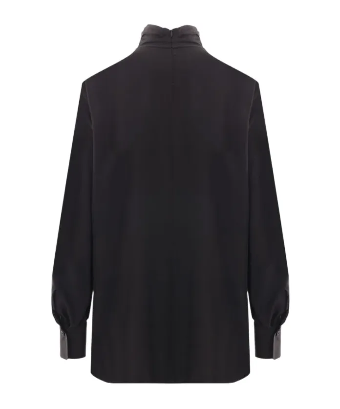 High-Neck Silk Blouse