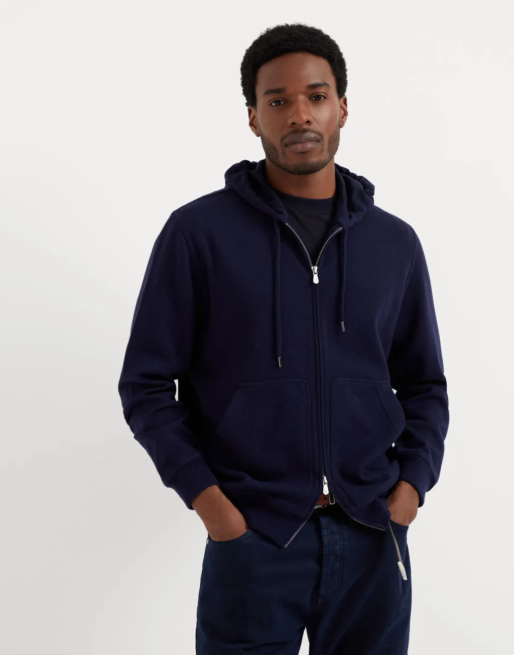 Long-Sleeve Cashmere Hoodie