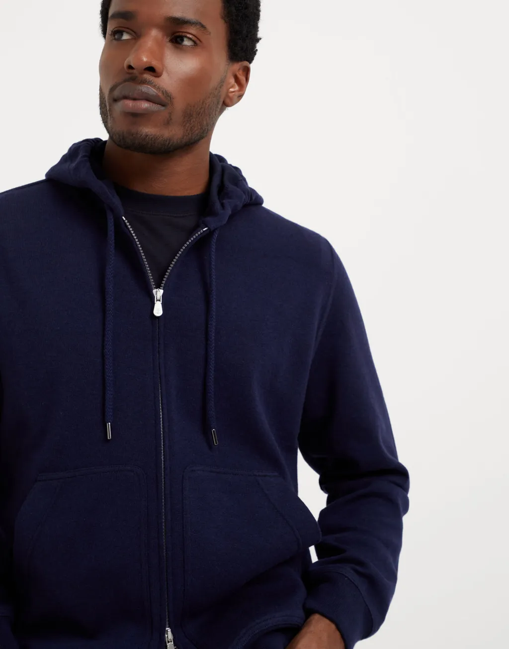 Long-Sleeve Cashmere Hoodie