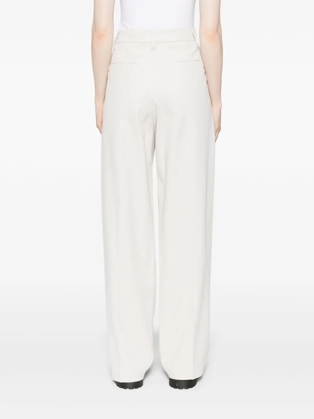 Pleat-Detail Straight-Leg Trousers