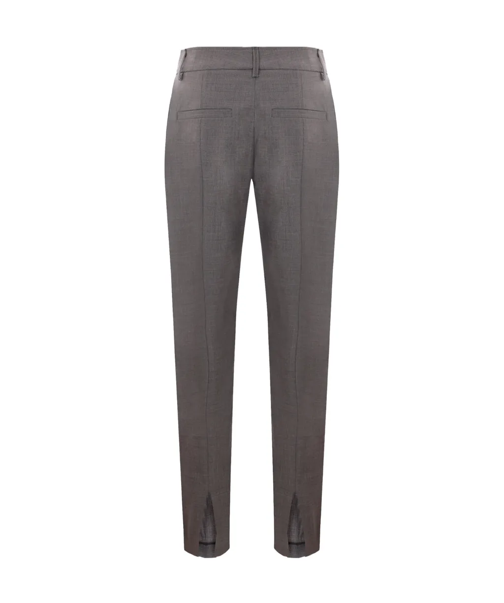 Melange-Effect Tailored Trousers