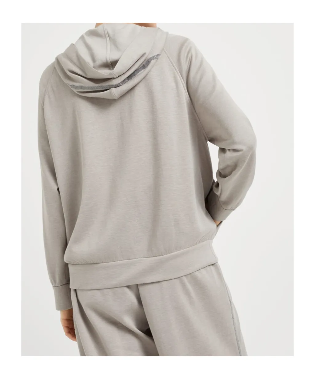 Monile-Embellished Zipped Hoodie