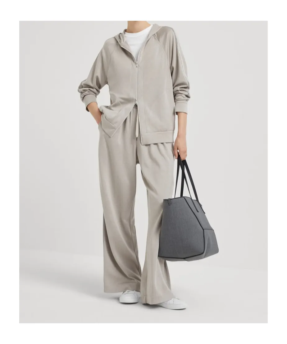 Monile-Embellished Zipped Hoodie