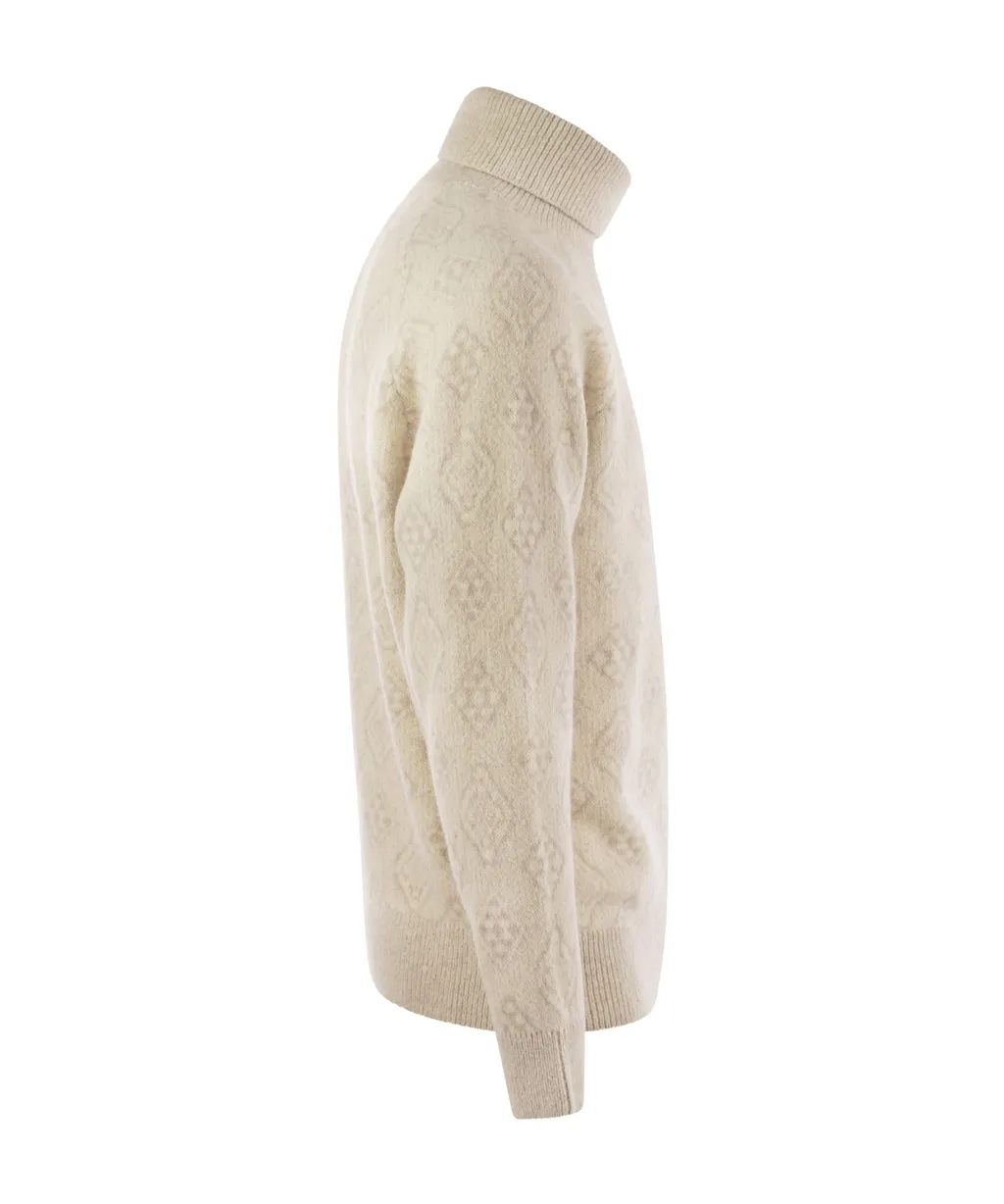 Geometric Jacquard Turtleneck Knitted Jumper