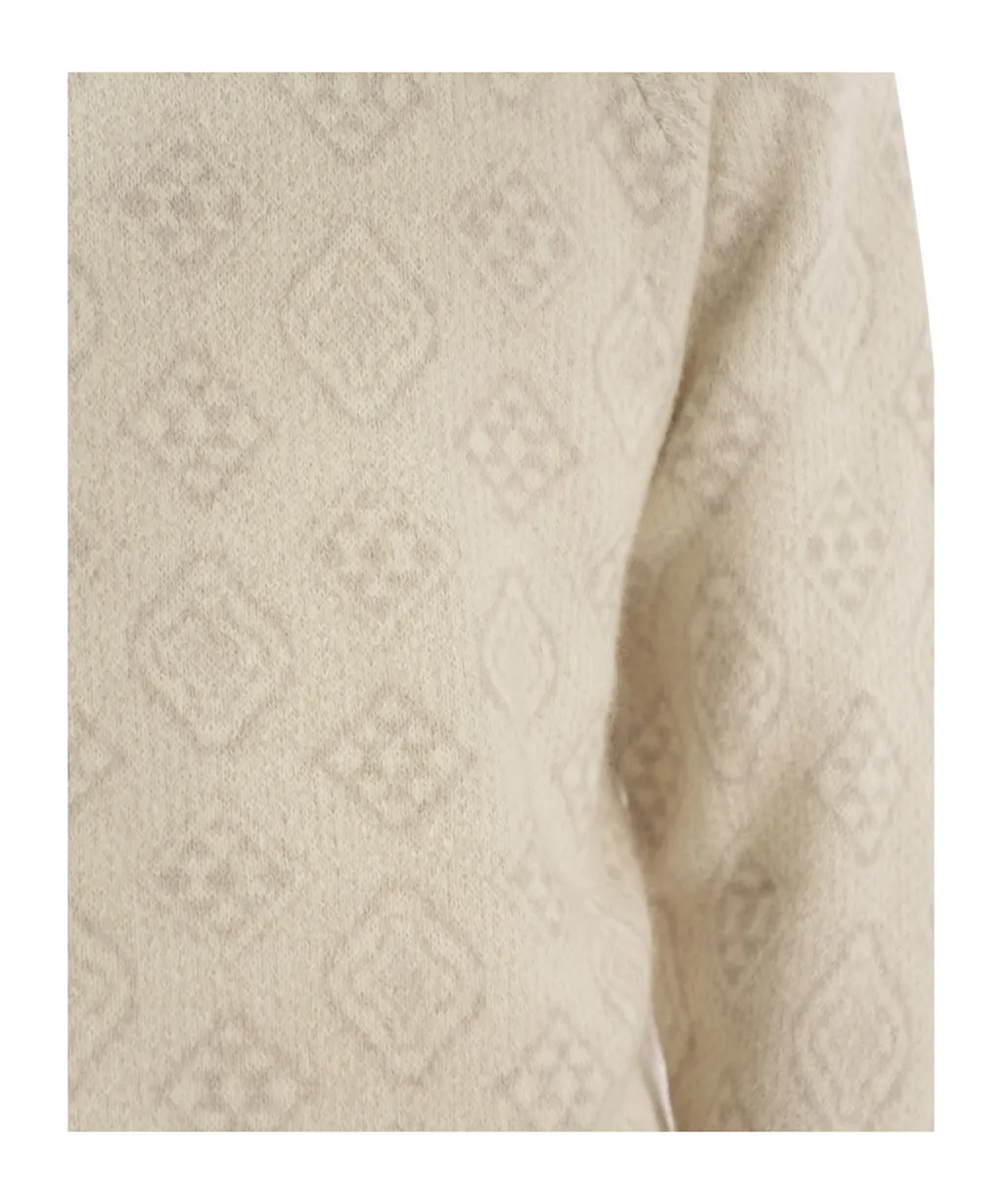Geometric Jacquard Turtleneck Knitted Jumper