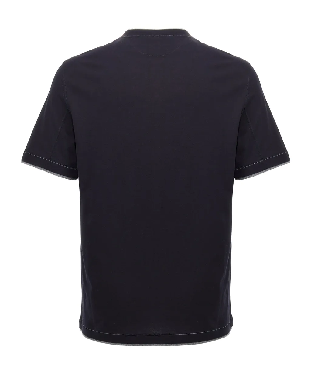 Logo Embroidered Layered T-Shirt