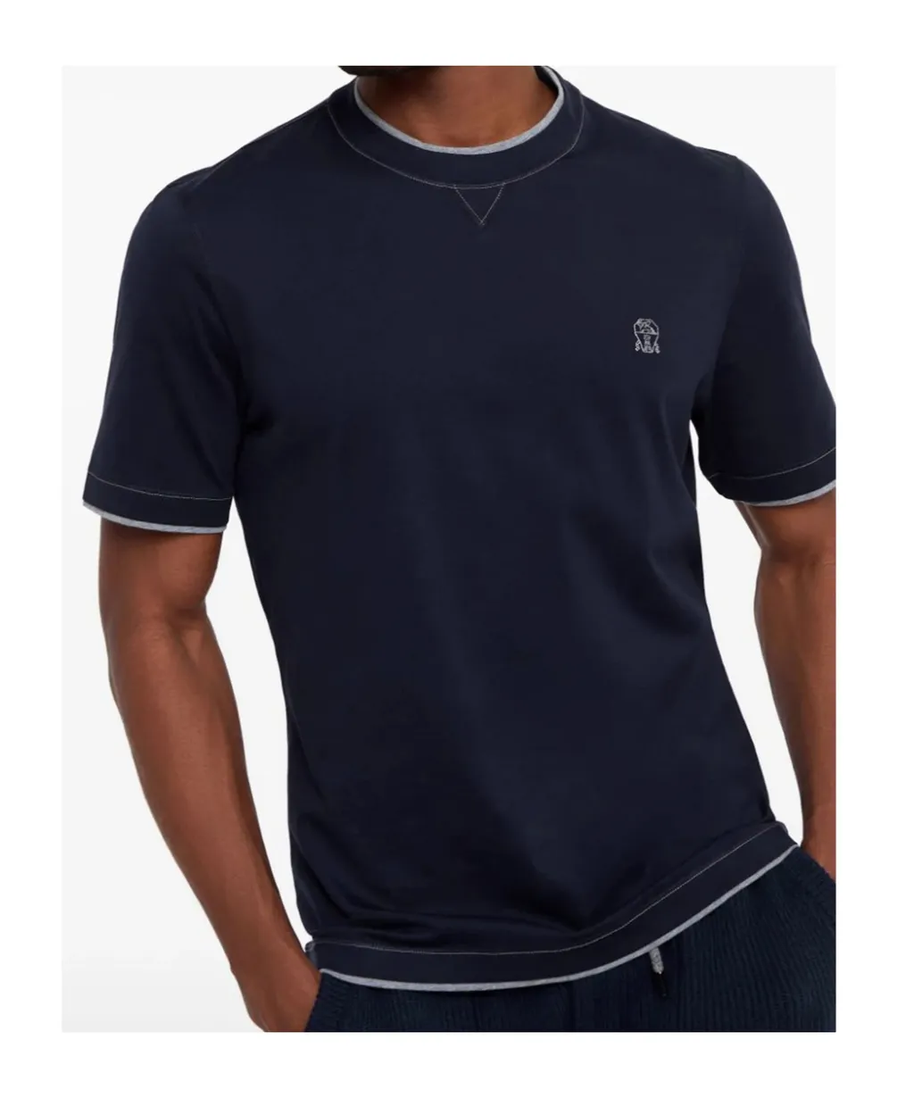 Logo Embroidered Layered T-Shirt