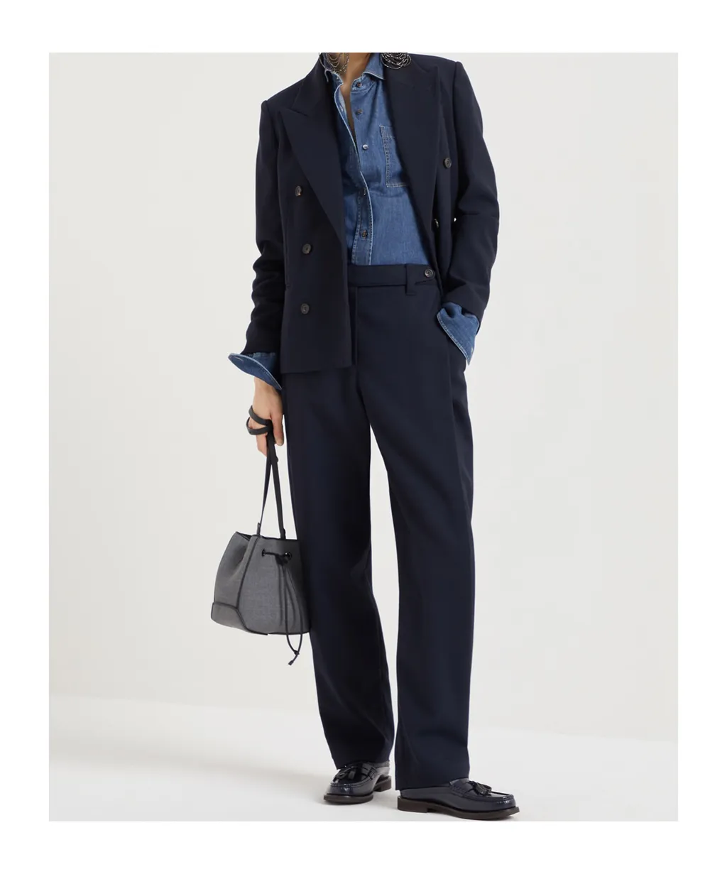 Buttoned Curved Hem Denim Shirt