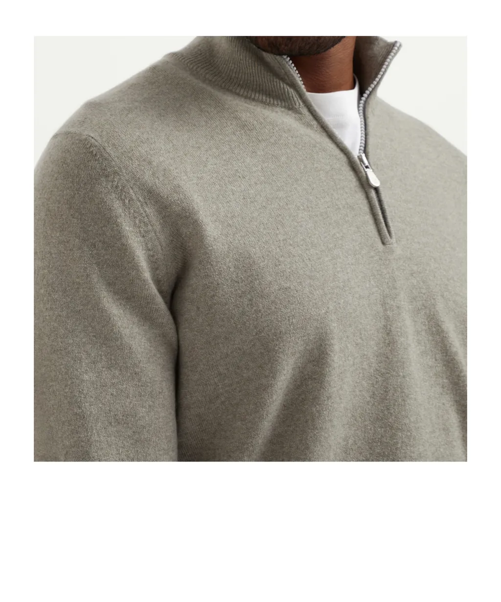 Funnel-Neck Knitted Polo Shirt