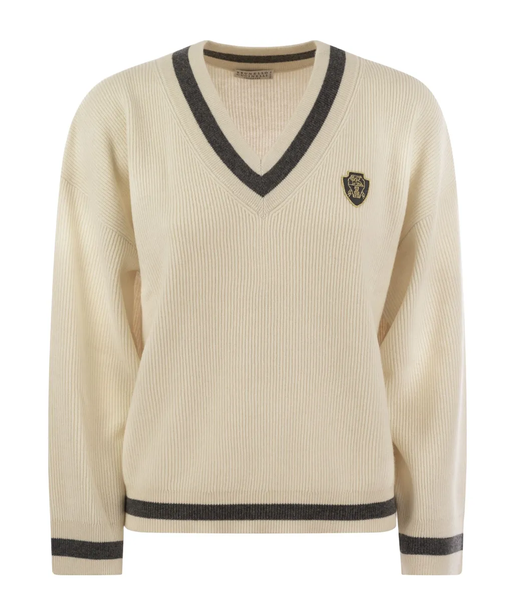V-Neck Knitted Jumper