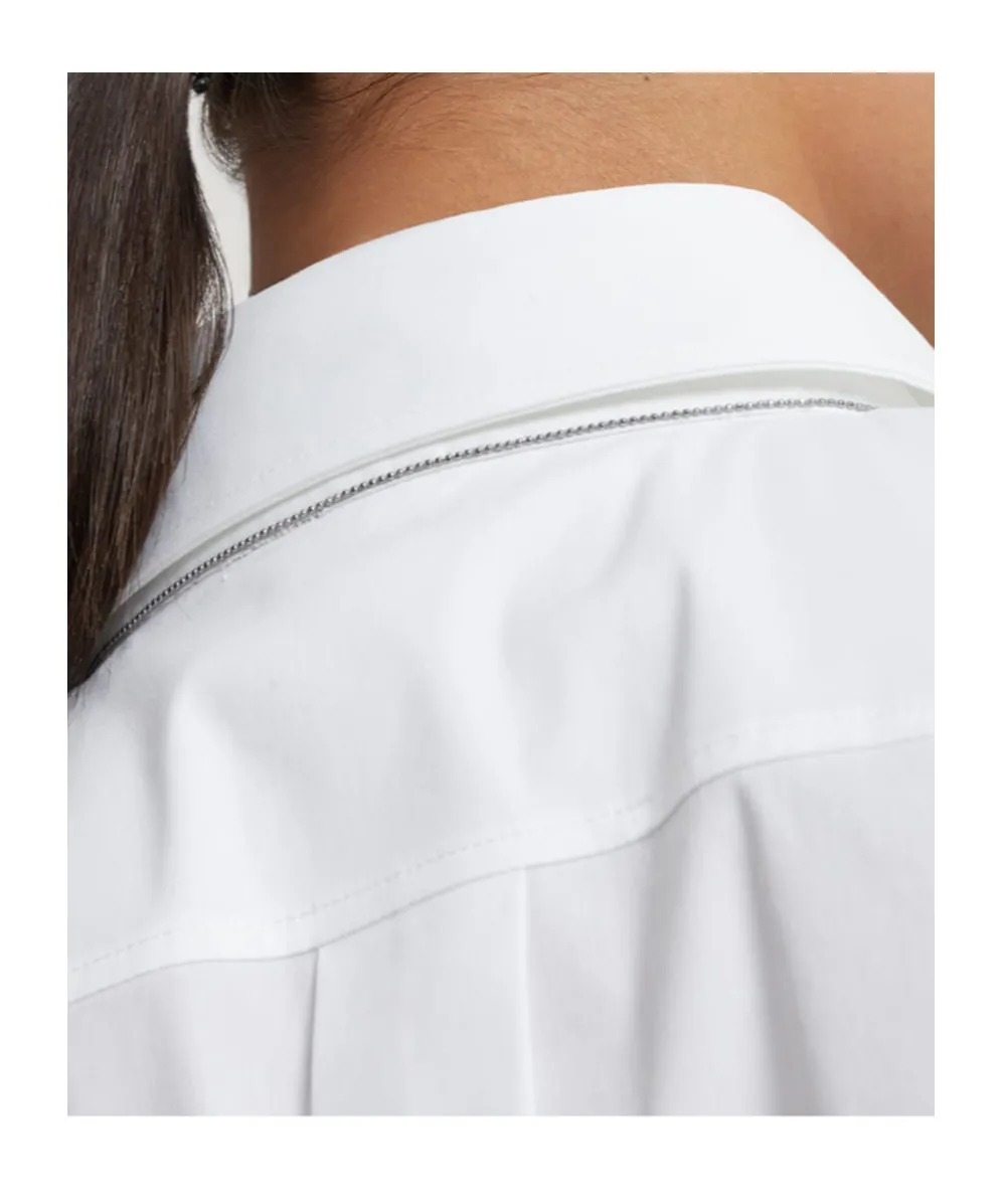 Embellished Stretch Poplin Shirt