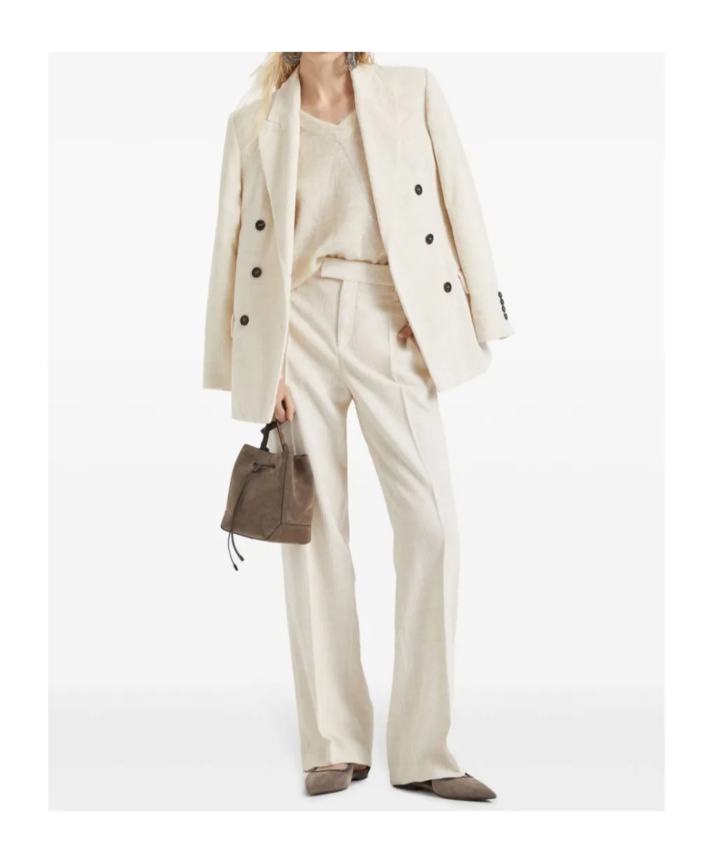 Double-Breasted Corduroy Blazer