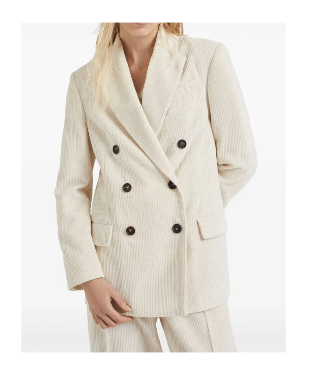 Double-Breasted Corduroy Blazer