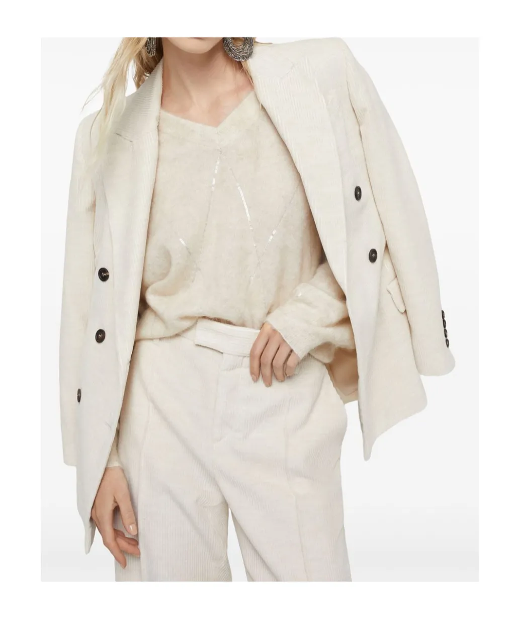 Double-Breasted Corduroy Blazer
