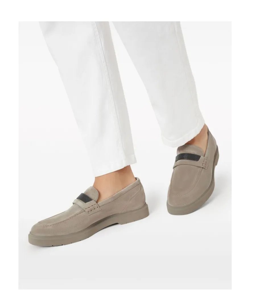 Beaded Almond Toe Penny Loafers