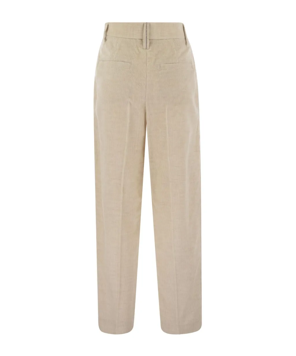 Monili-Embellished Tailored Pants