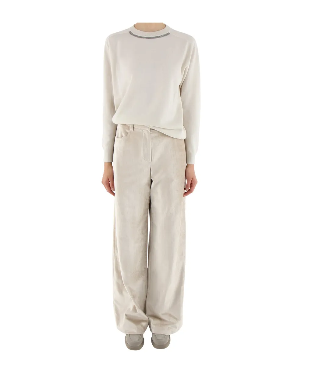 Zipped Wide Leg Trousers