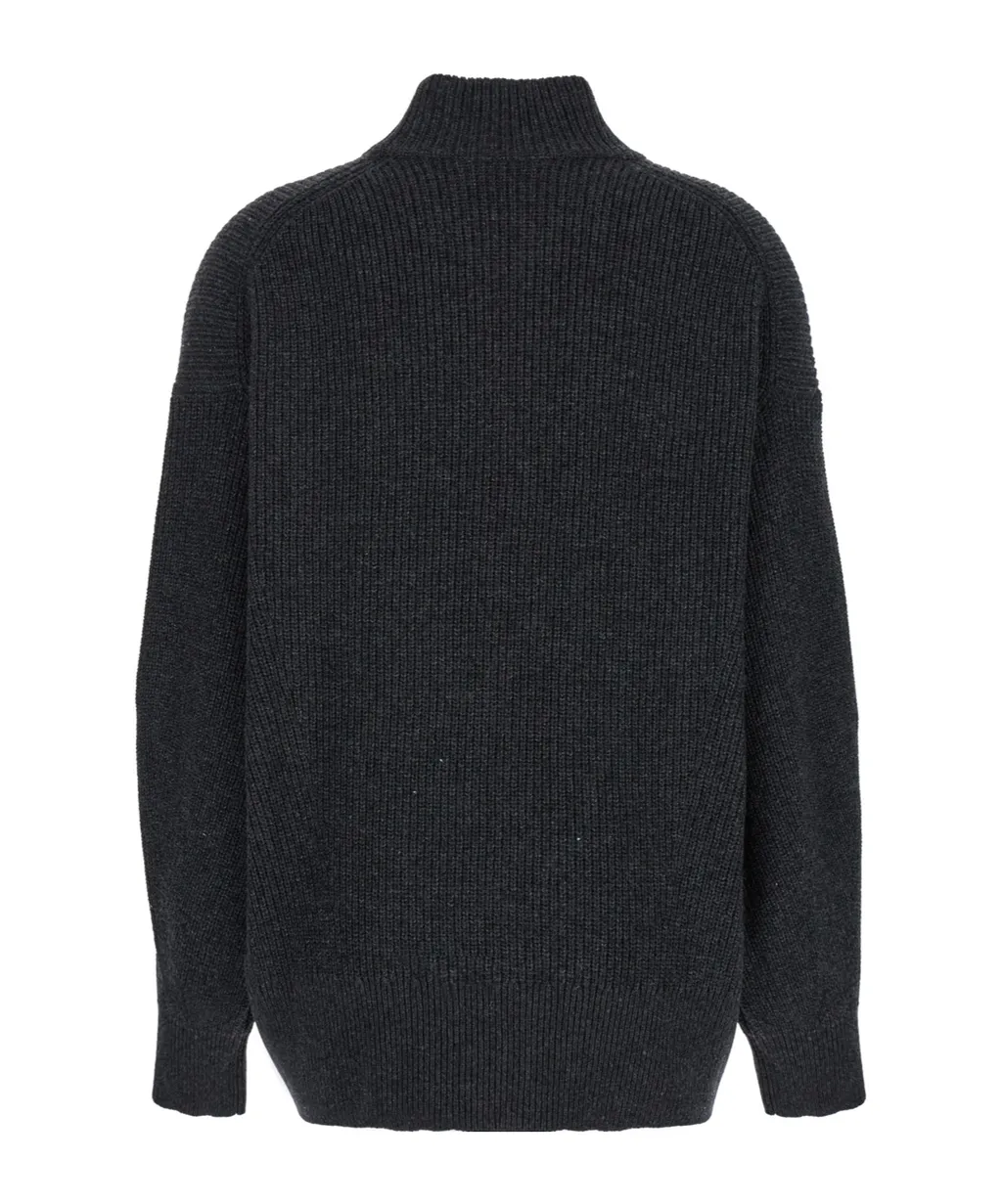 Lurex High Neck Oversized Pullover