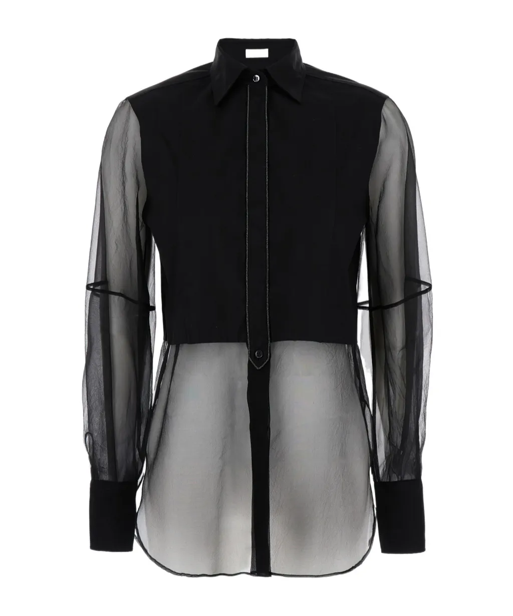 Organza Semi-Sheer Shirt