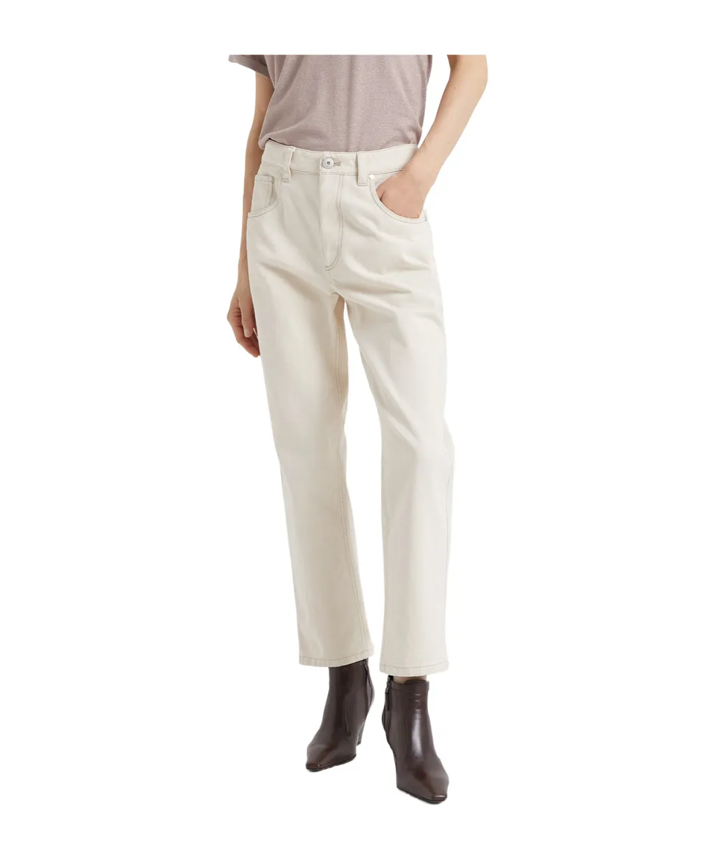 Logo Patch Cropped Jeans