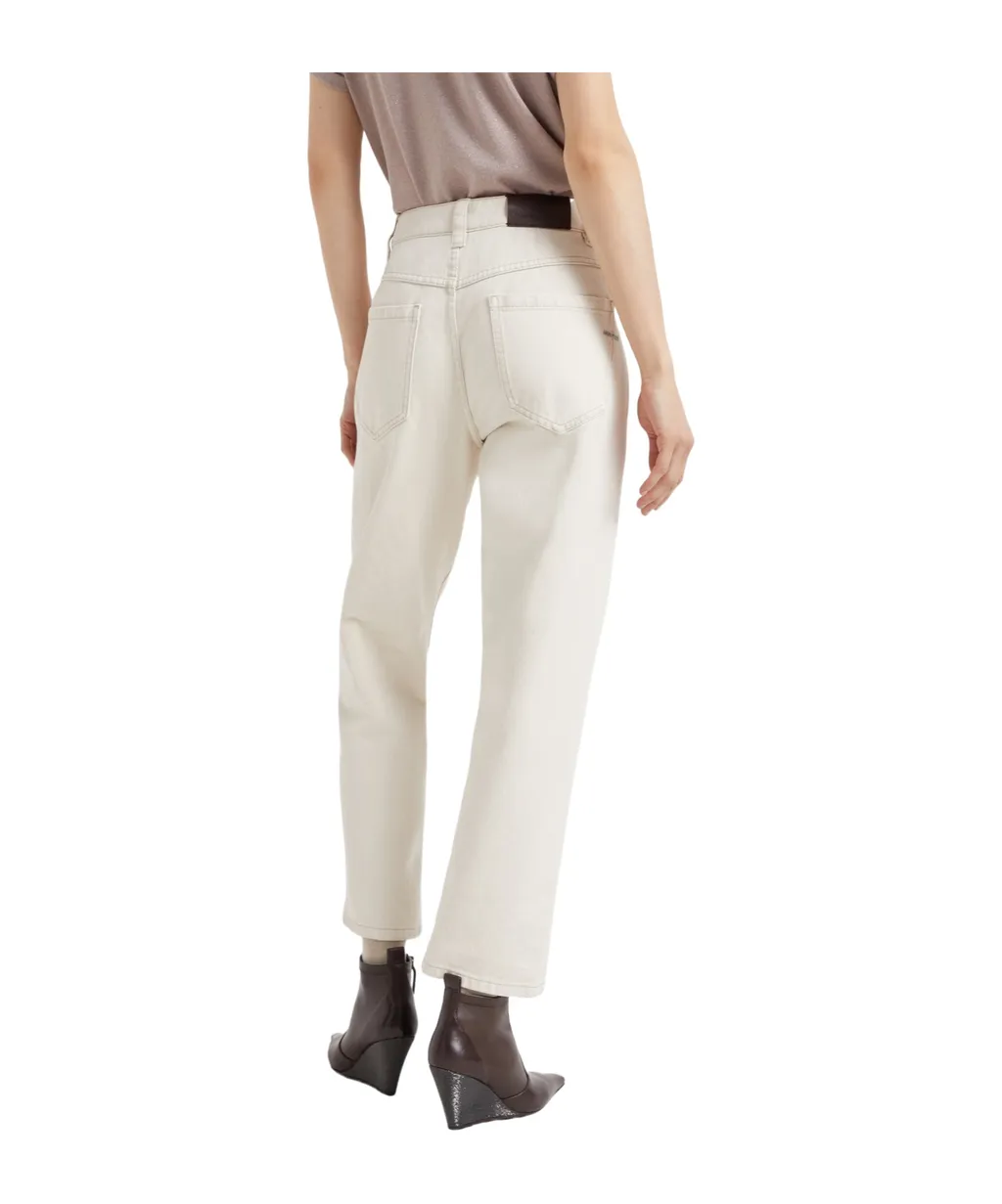 Logo Patch Cropped Jeans