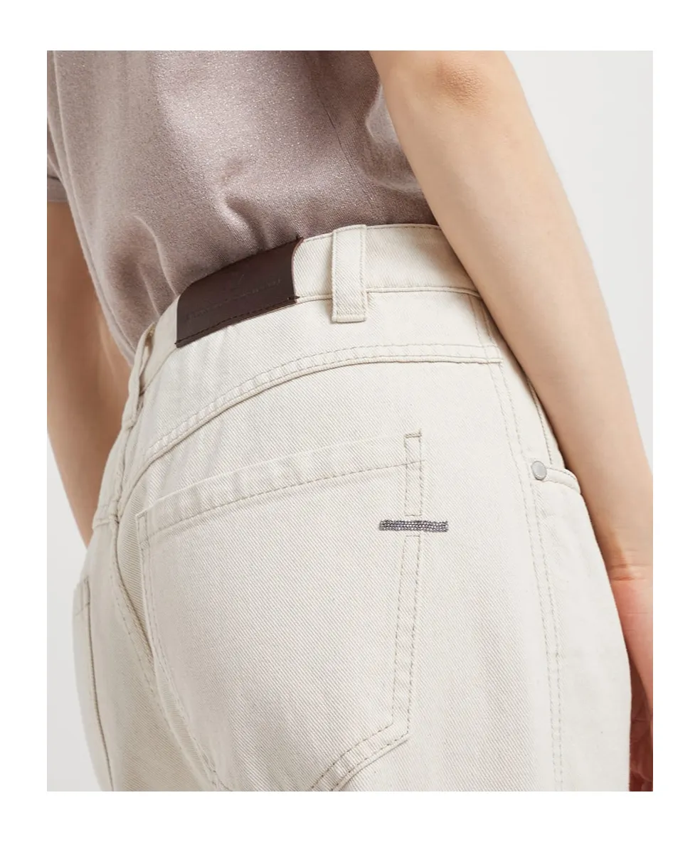 Logo Patch Cropped Jeans