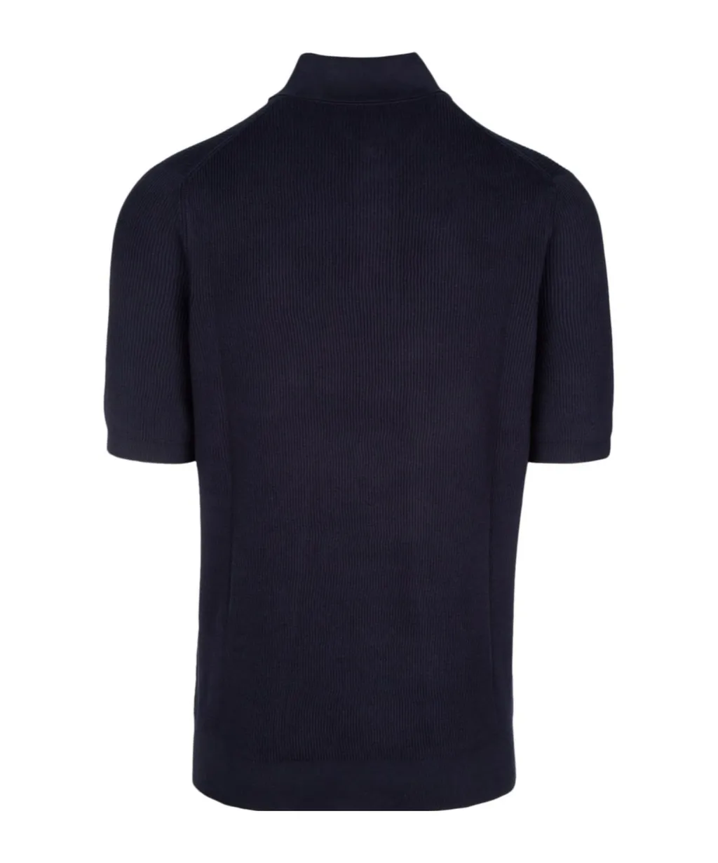 Short-Sleeved Ribbed Polo Shirt