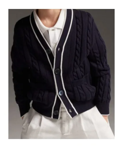 Long-Sleeved Knitted Cardigan