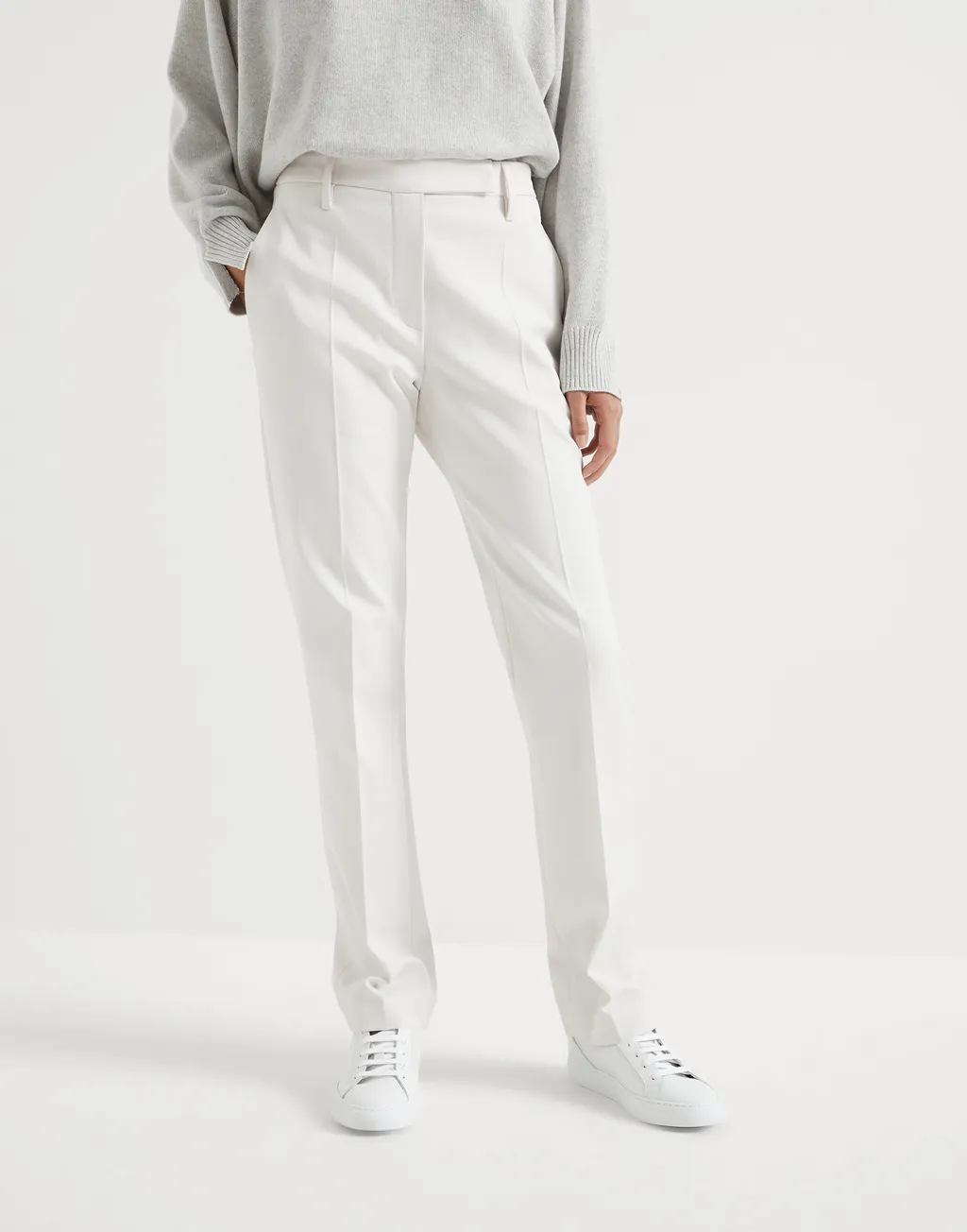 Monili-Embellished Straight Leg Trousers