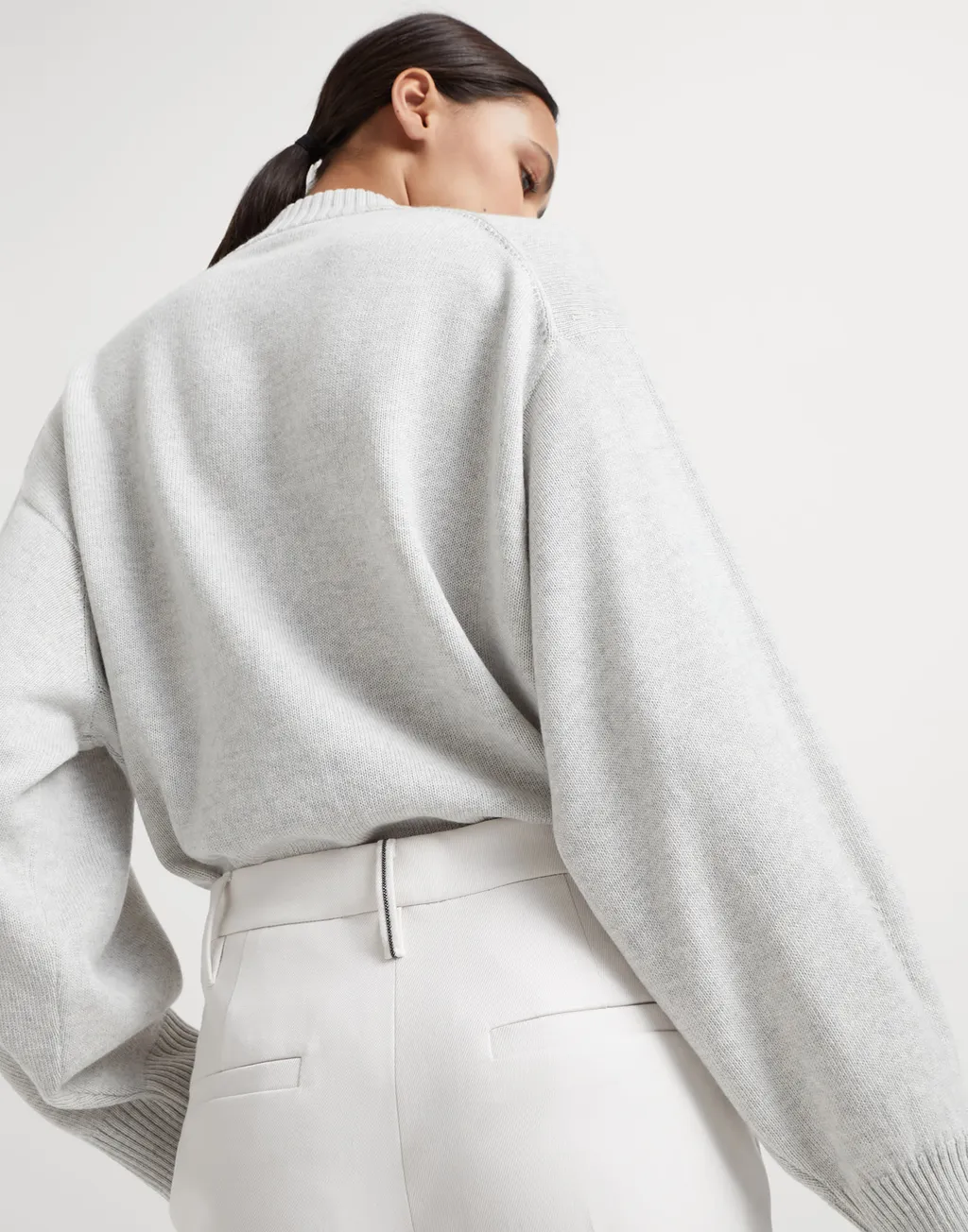 Monili-Embellished Straight Leg Trousers