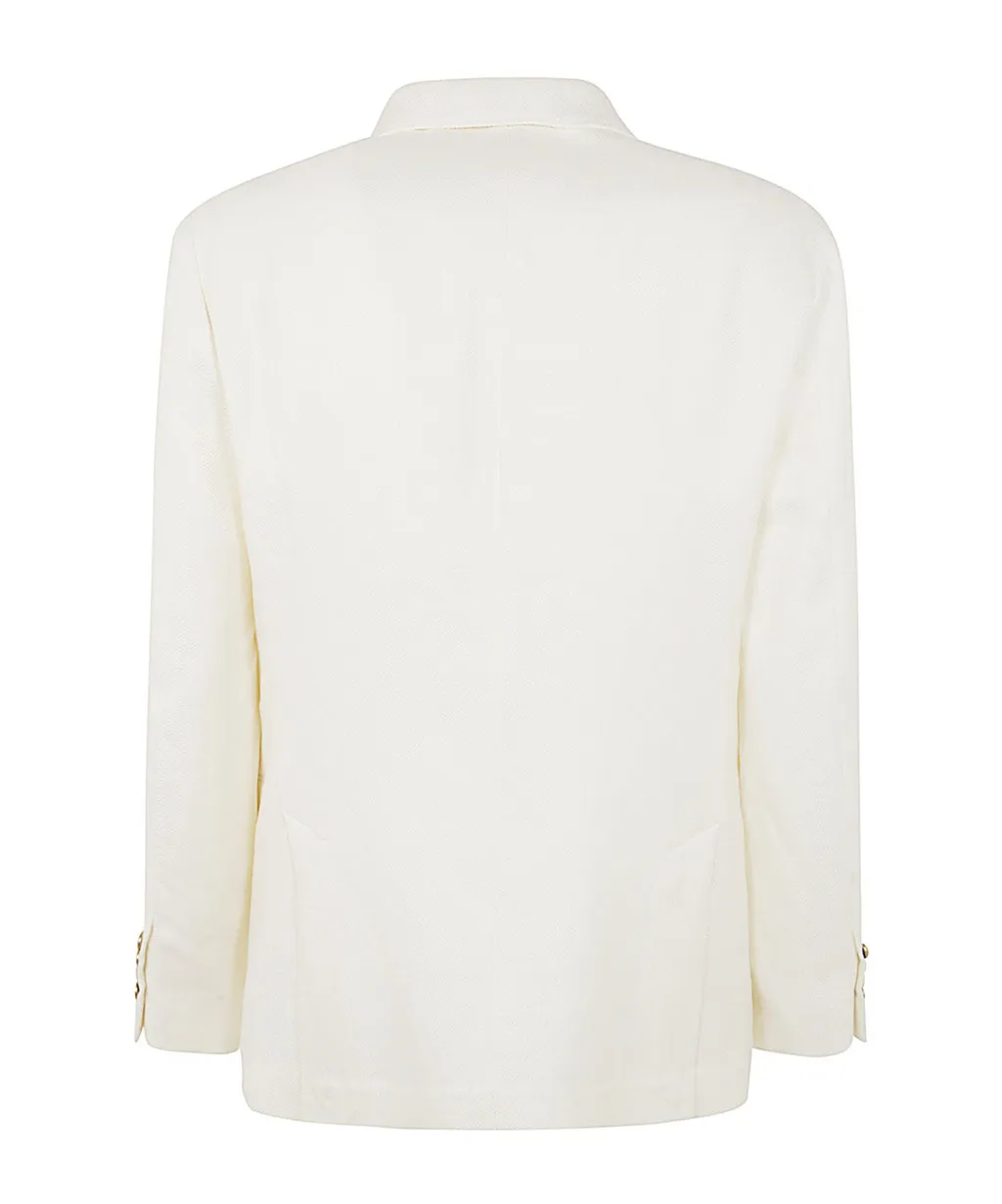 Single-Breasted Curved Hem Blazer