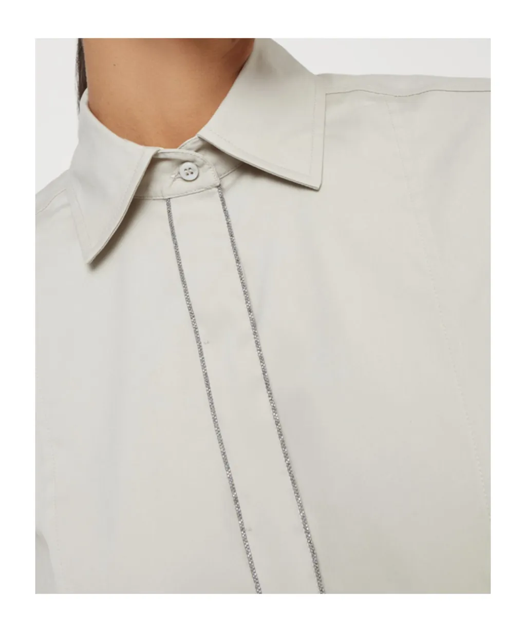 Panelled Long-Sleeved Poplin Shirt