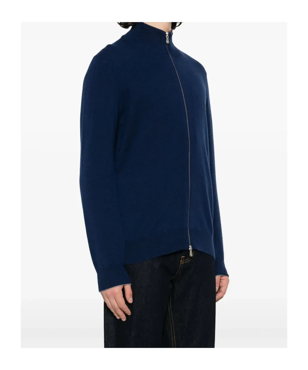 Zipped Cashmere Cardigan