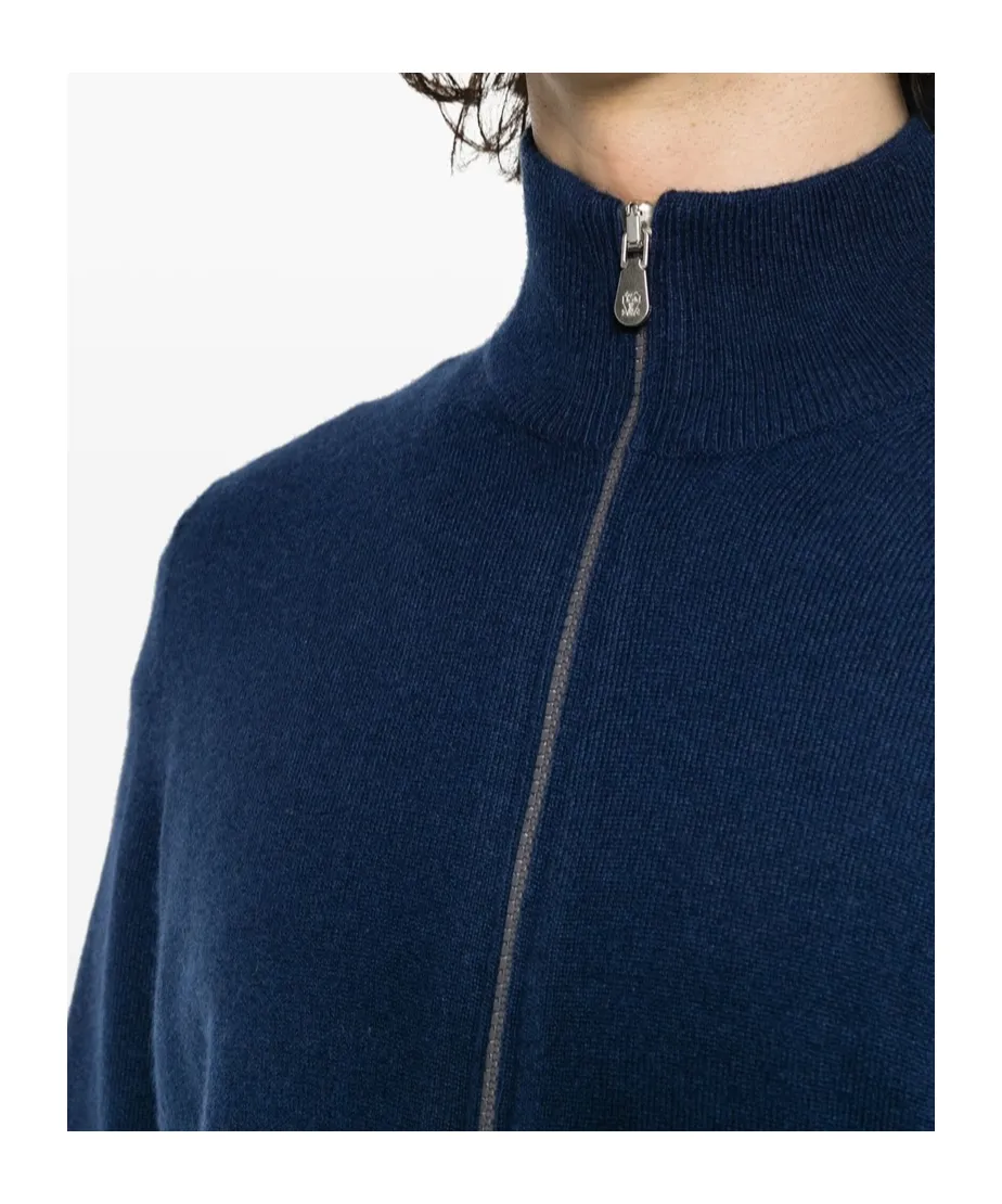 Zipped Cashmere Cardigan