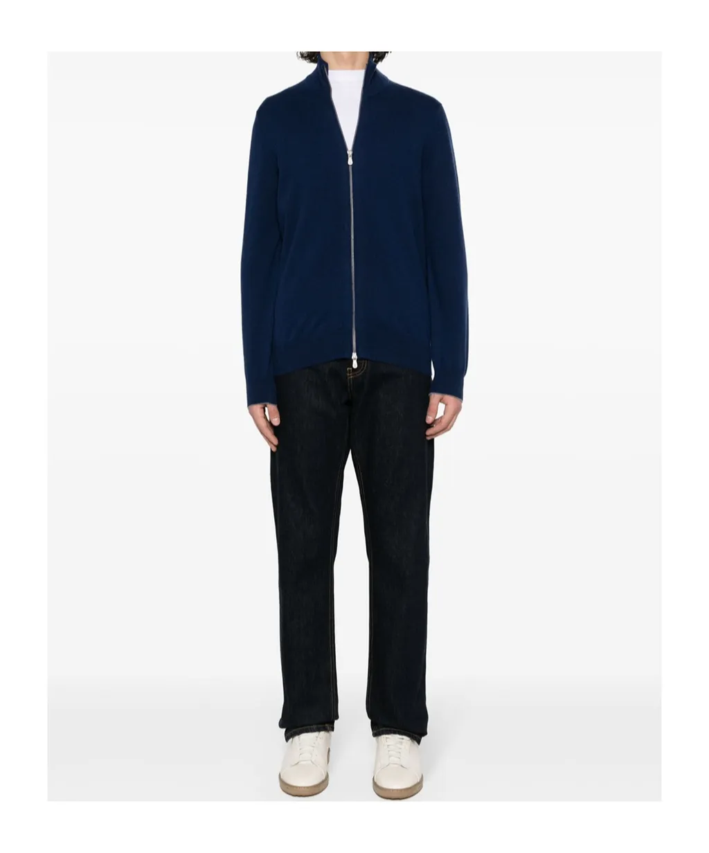 Zipped Cashmere Cardigan