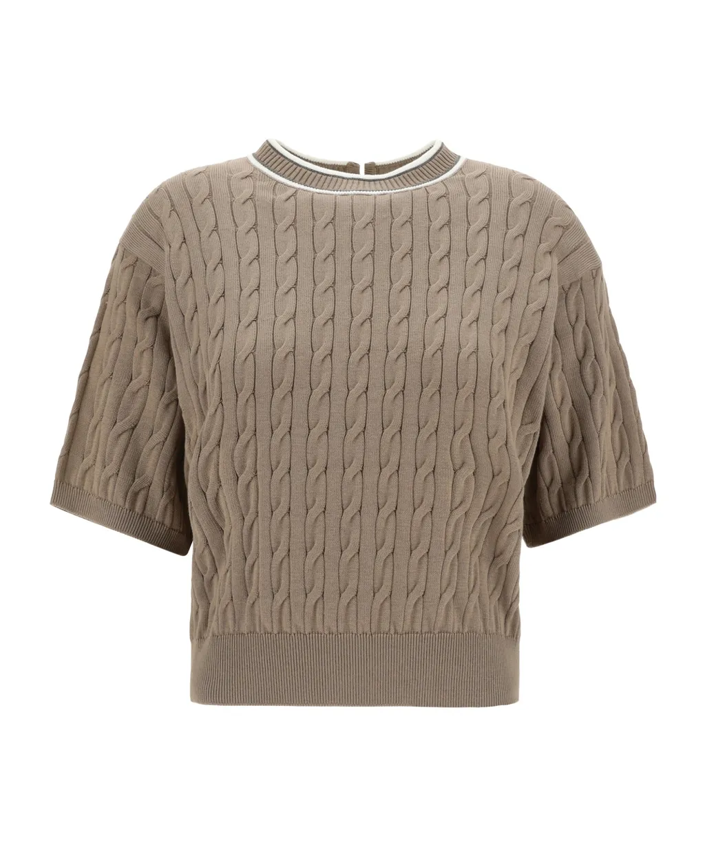 Short-Sleeved Knitted Jumper