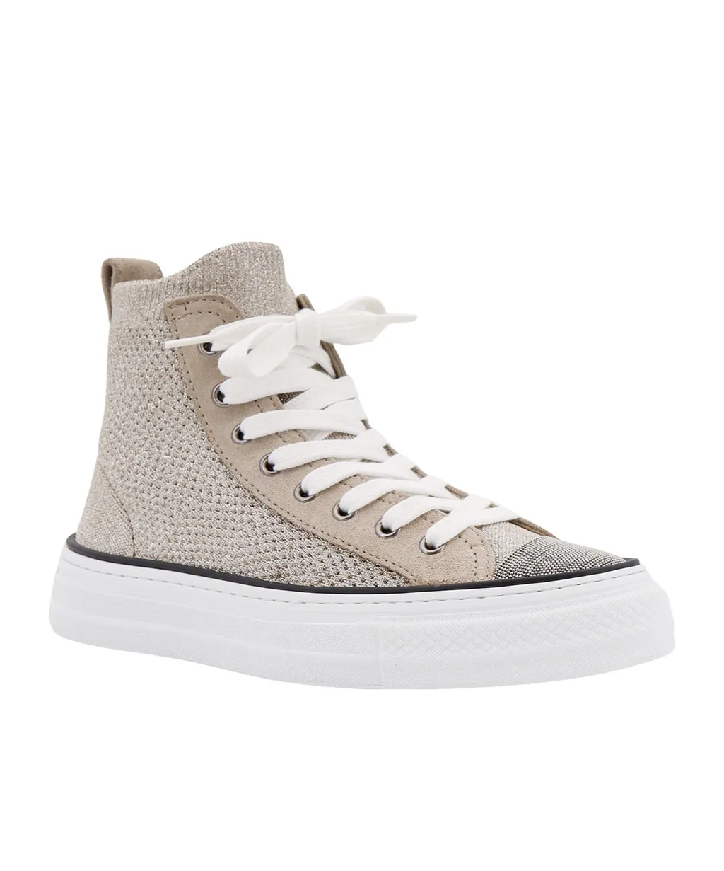High-Top Knit Sneakers