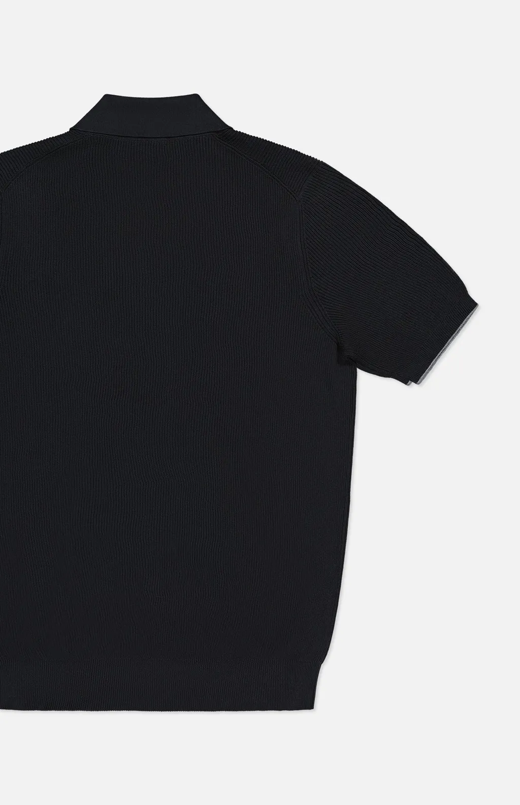 Short-Sleeved Ribbed Polo Shirt