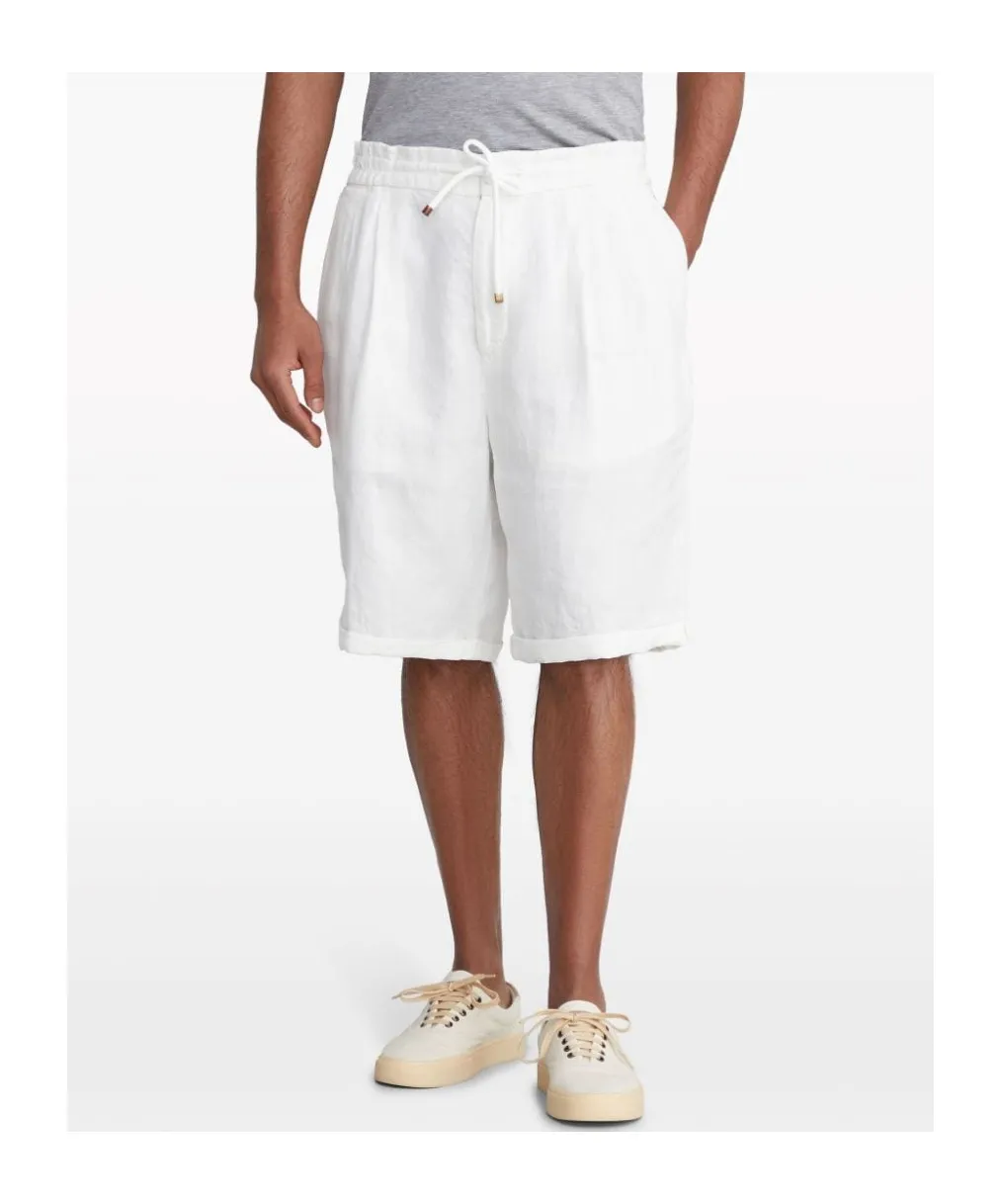 Drawstring Linen Bermuda Shorts