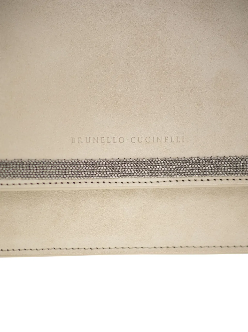 Logo-Embossed Embellished Top Handle Bag