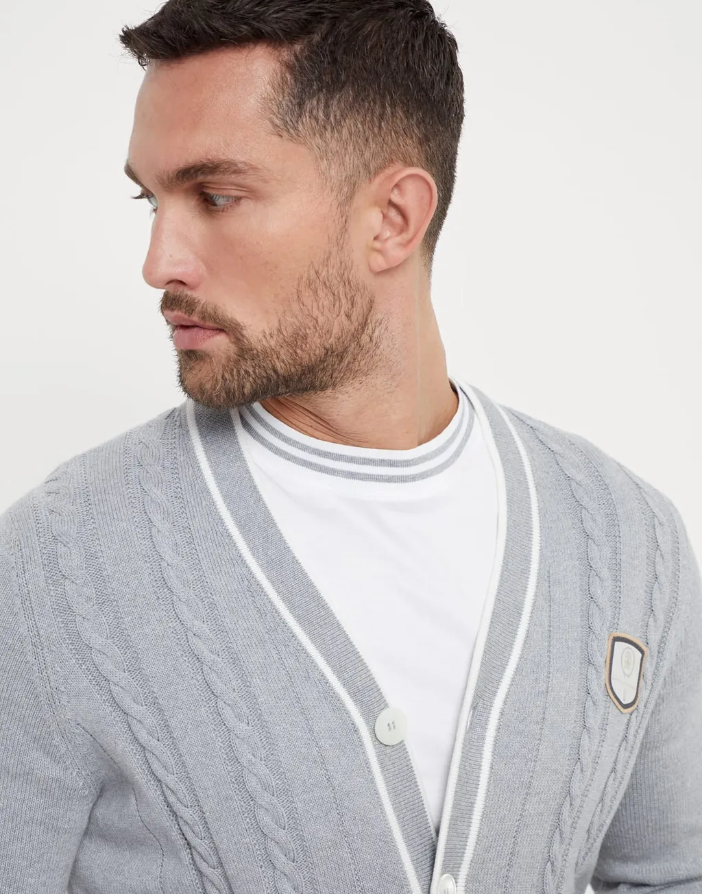 Logo Patch Knitted Cardigan