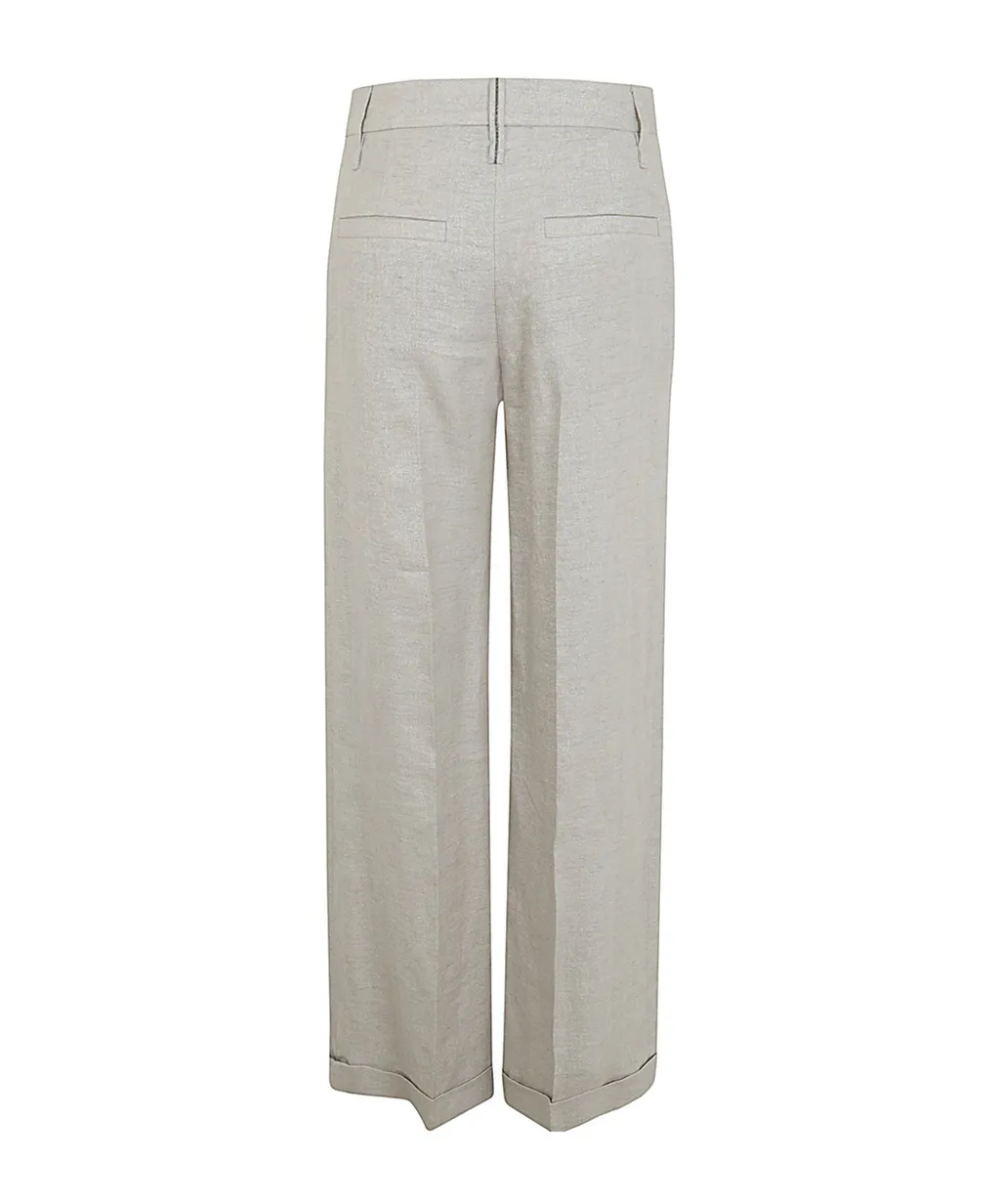 Lurex Wide-Leg Trousers
